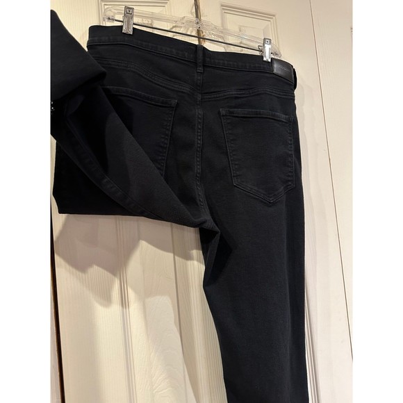 EXPRESS Black Super High Rise Slim Straight Ripped Knee Distressed Jeans 14 - Picture 11 of 12